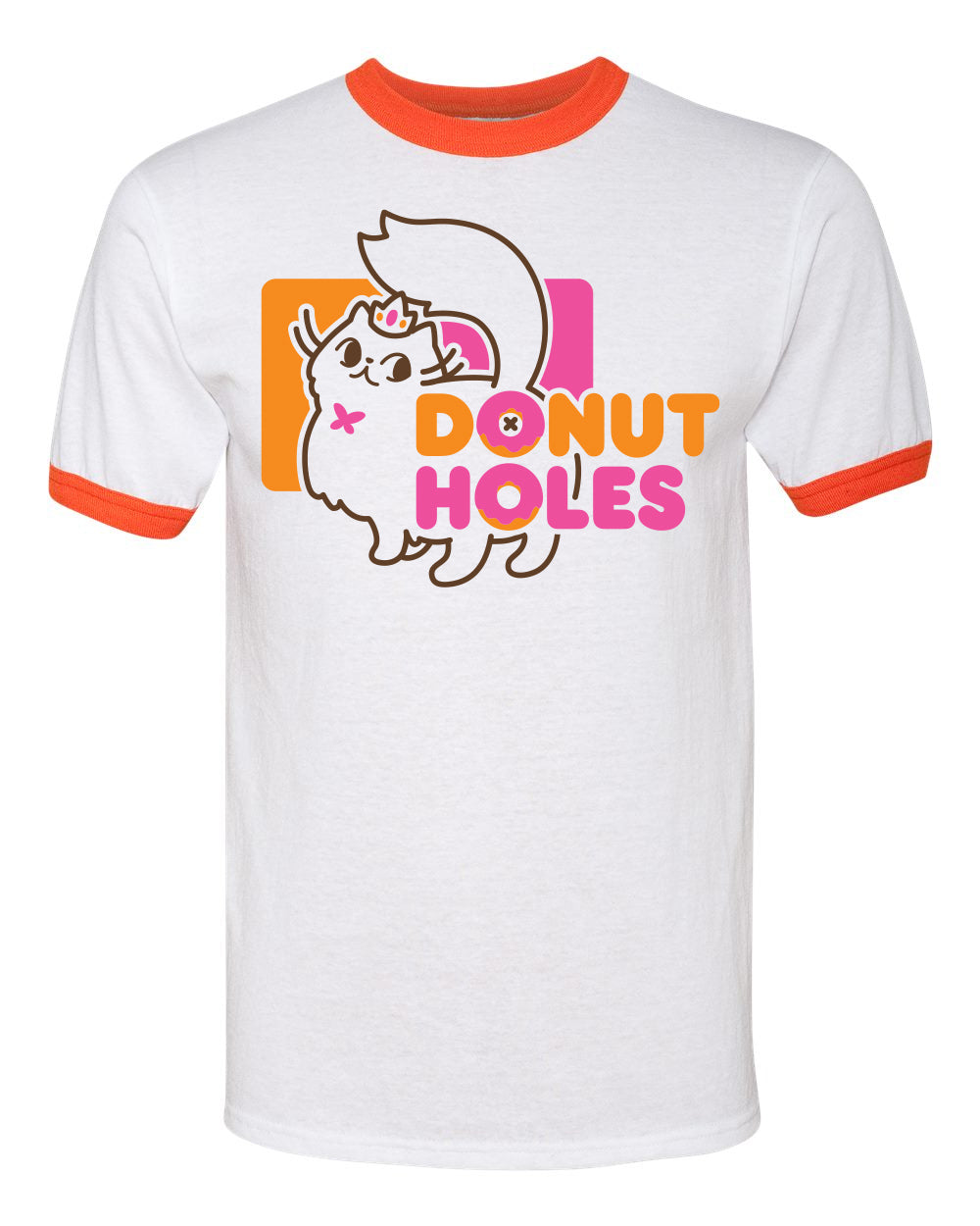 PREORDER - orders close Aug 6 - Ships Aug 20 - Donut Holes Tee Orange Ringer