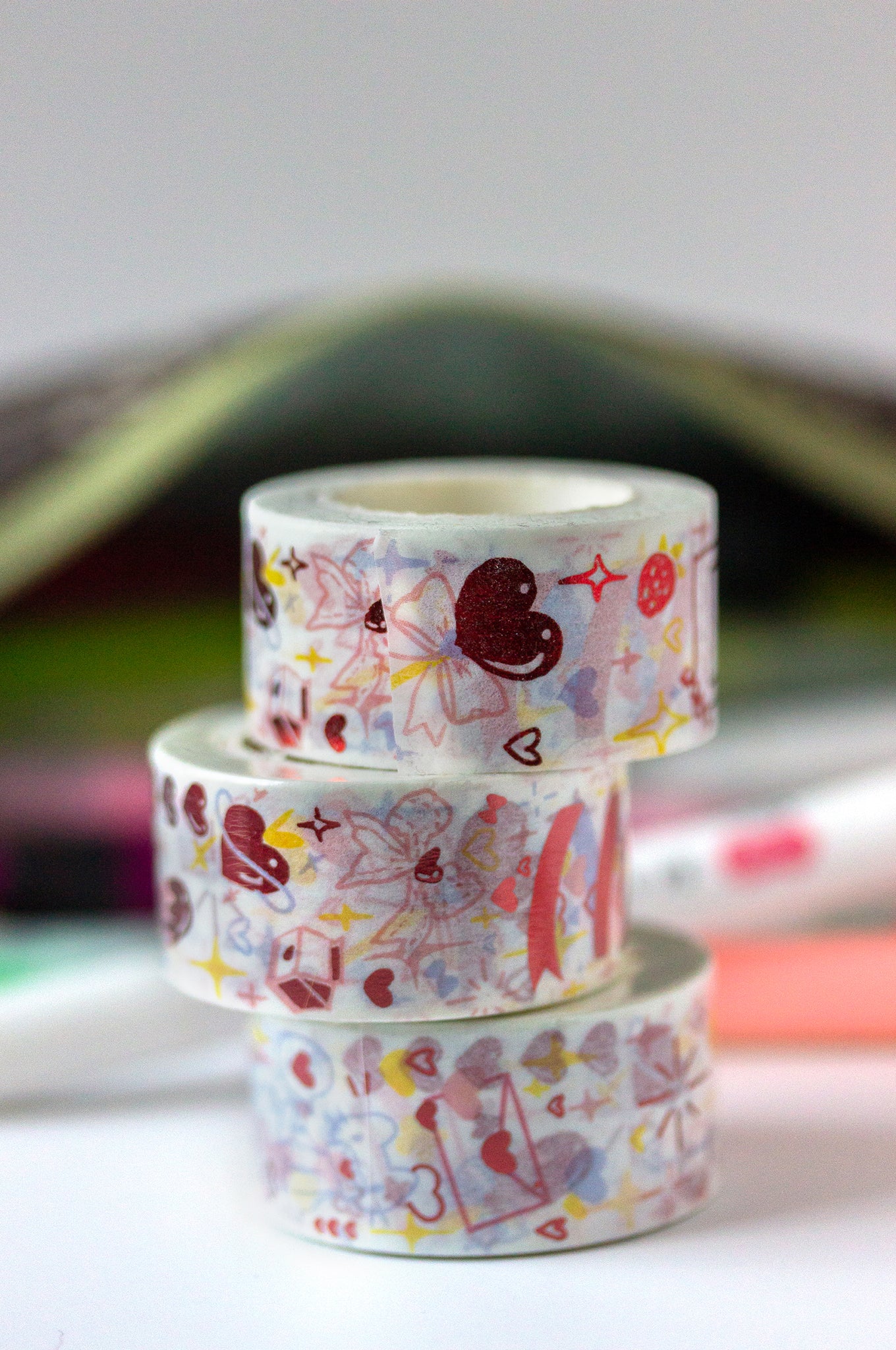Love Letter Red Foil Manga Aesthetic Washi Decorative Tape by MILQ