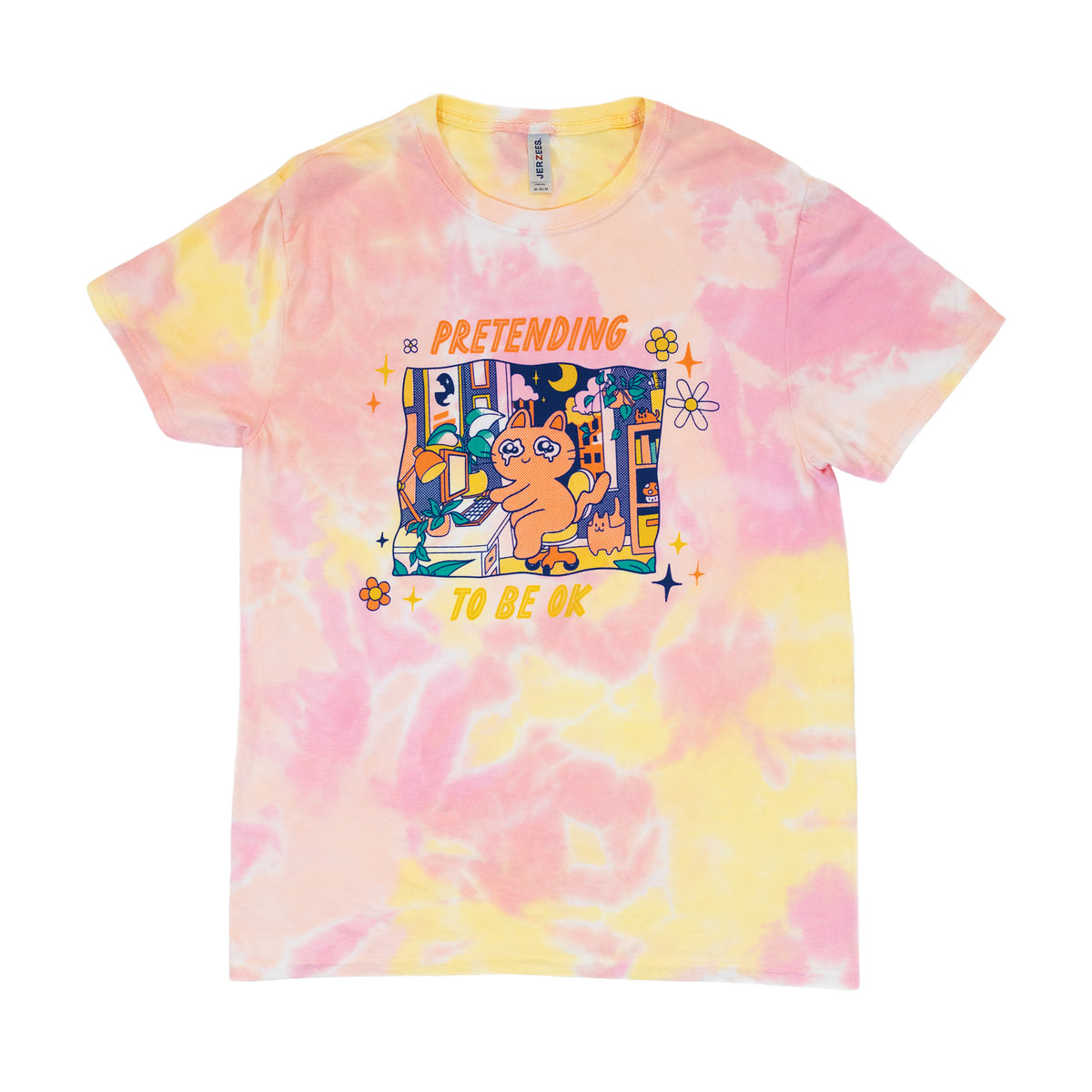 Pretending To Be OK funny cat shirt