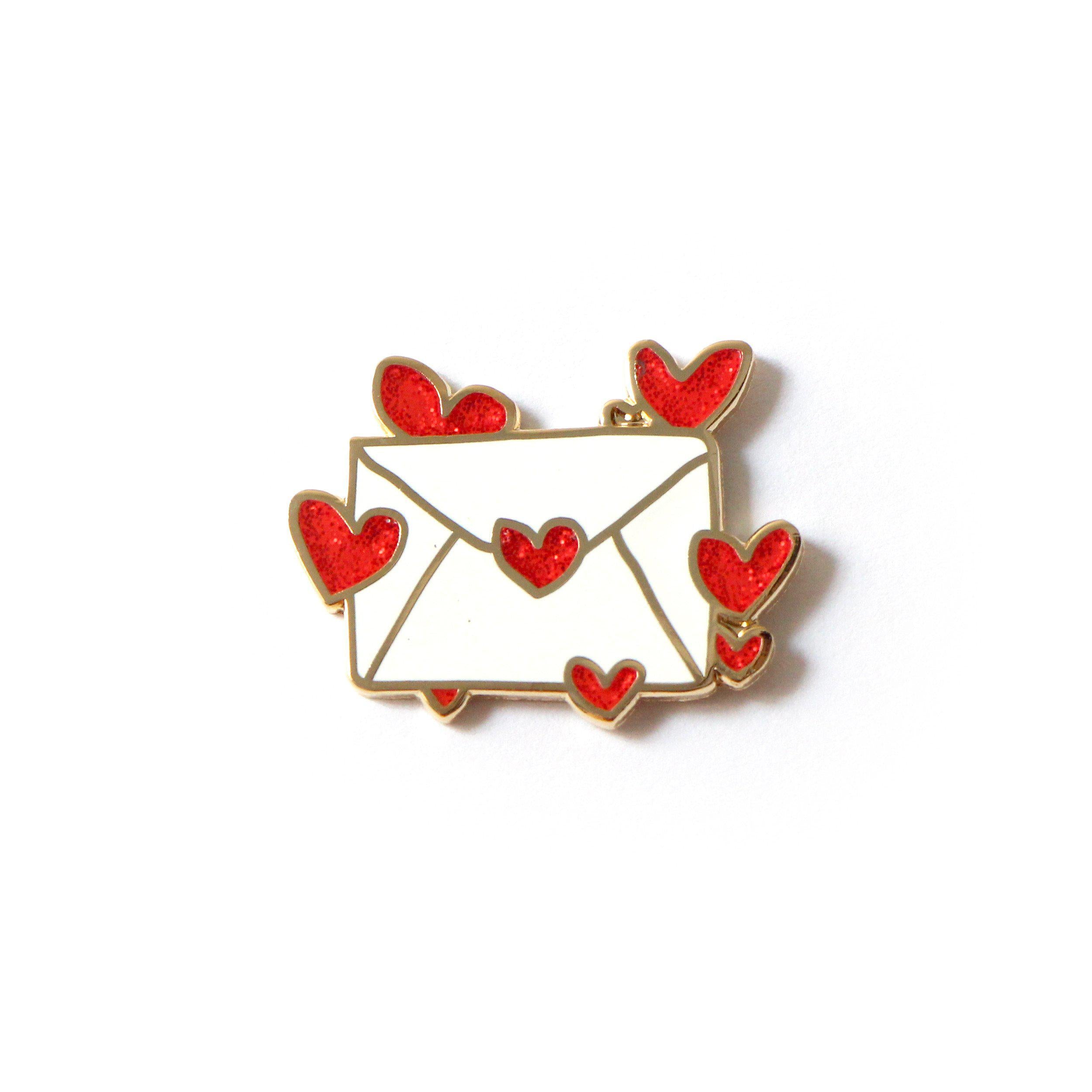 Hearts Love Letter Envelope Enamel Pin by MILQ