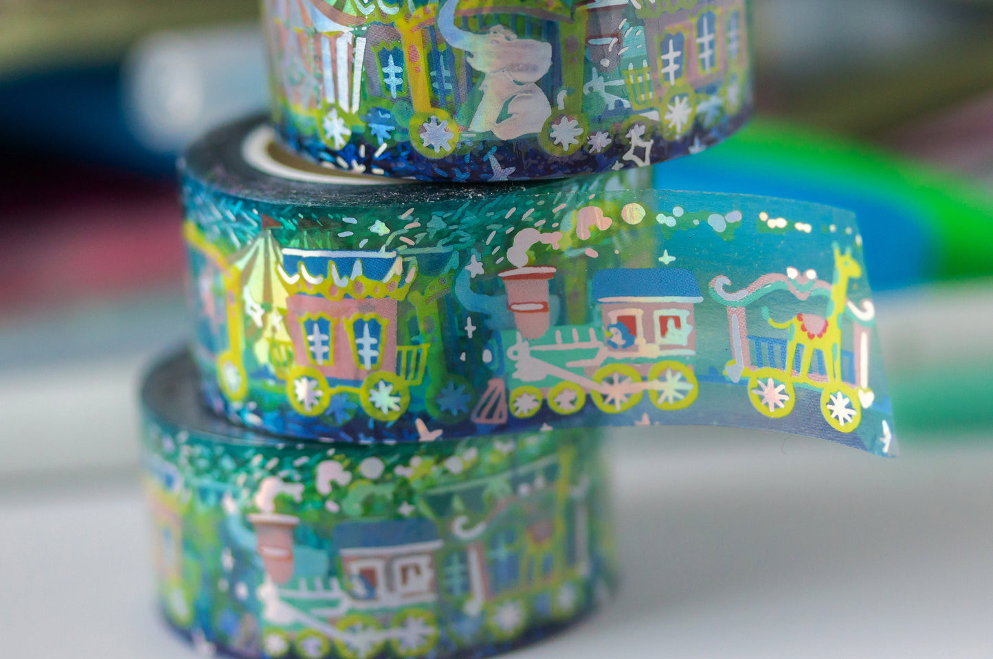 Circus Carnival Holographic Foil Washi Decorative Masking Tape by MILQ