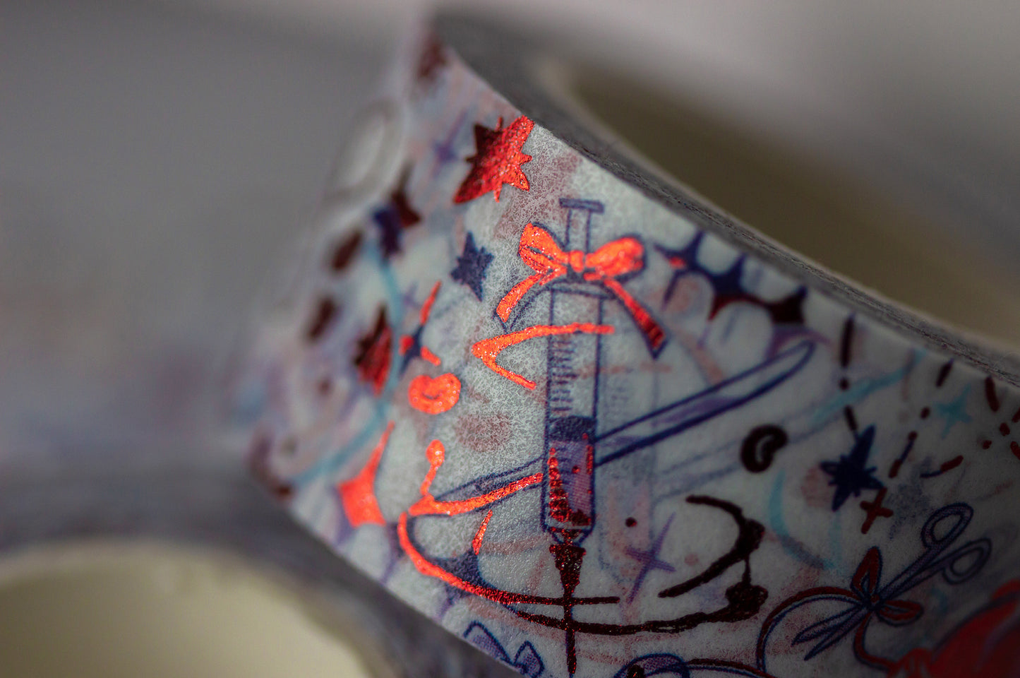 Creepy Cute Medical Imagery Aesthetic Red Foil Washi Decorative Tape by MILQ