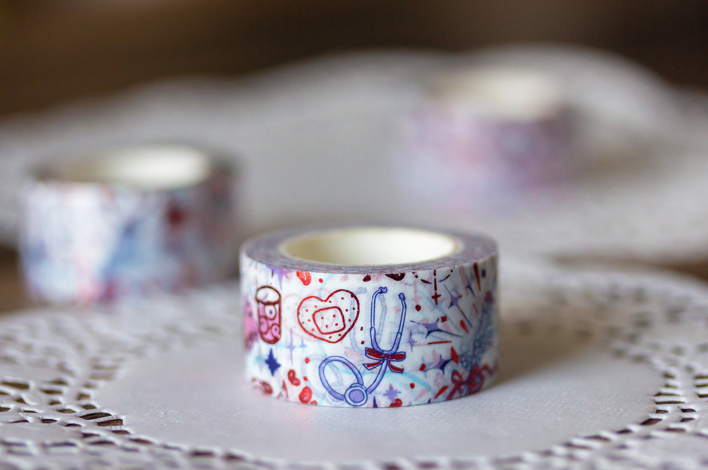 Creepy Cute Medical Imagery Aesthetic Red Foil Washi Decorative Tape by MILQ