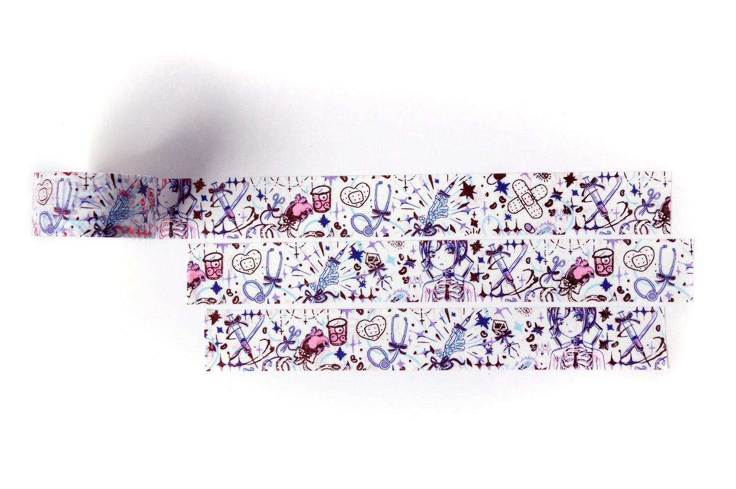 Creepy Cute Medical Imagery Aesthetic Red Foil Washi Decorative Tape by MILQ