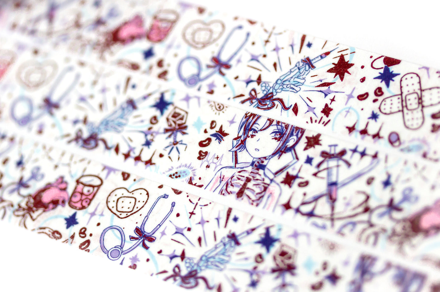 Creepy Cute Medical Imagery Aesthetic Red Foil Washi Decorative Tape by MILQ