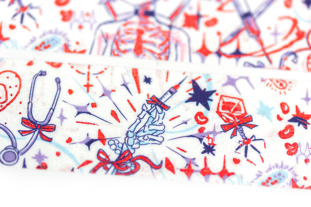 Creepy Cute Medical Imagery Aesthetic Red Foil Washi Decorative Tape by MILQ