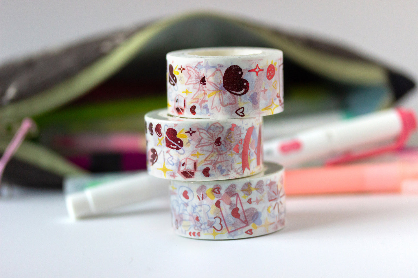 Love Letter Red Foil Manga Aesthetic Washi Decorative Tape by MILQ