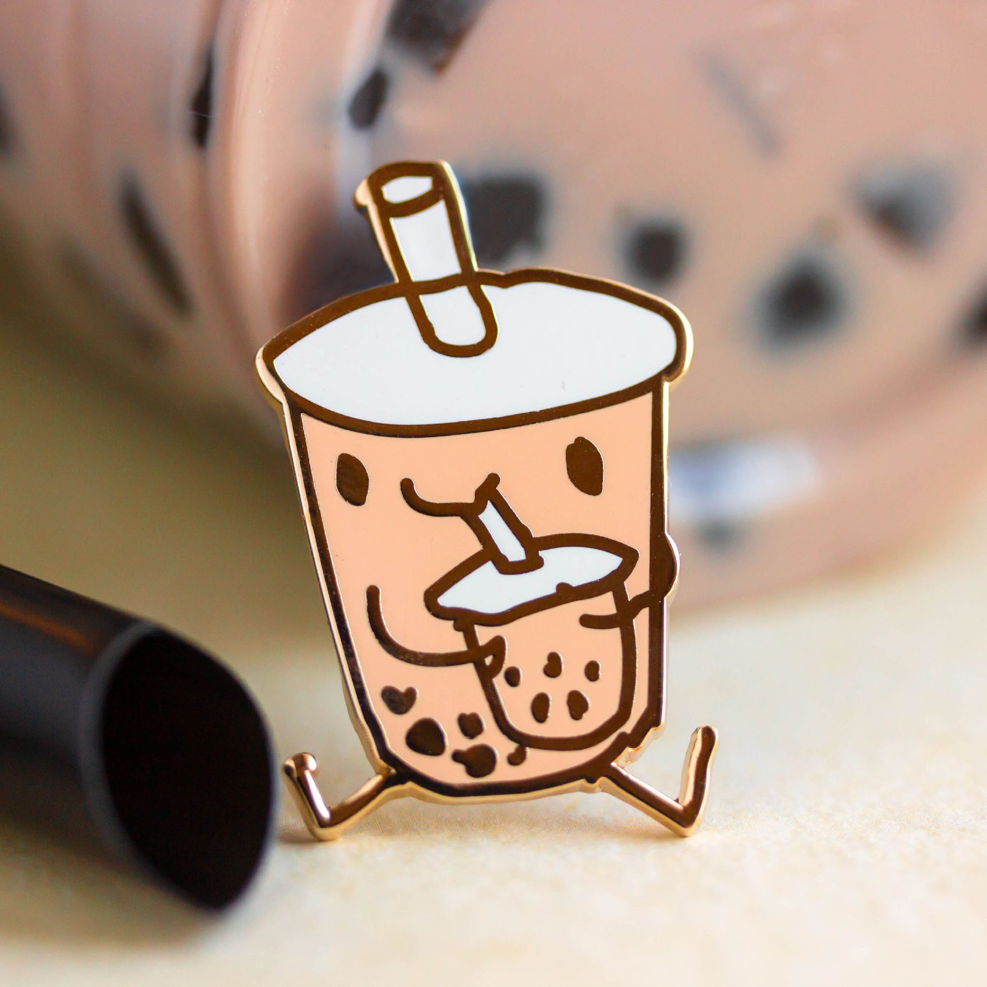 Cup of boba tea drinking a cup of boba tea.