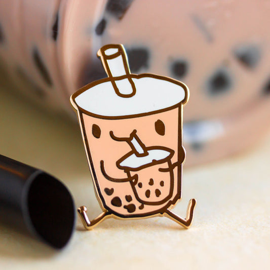 Cup of boba tea drinking a cup of boba tea.