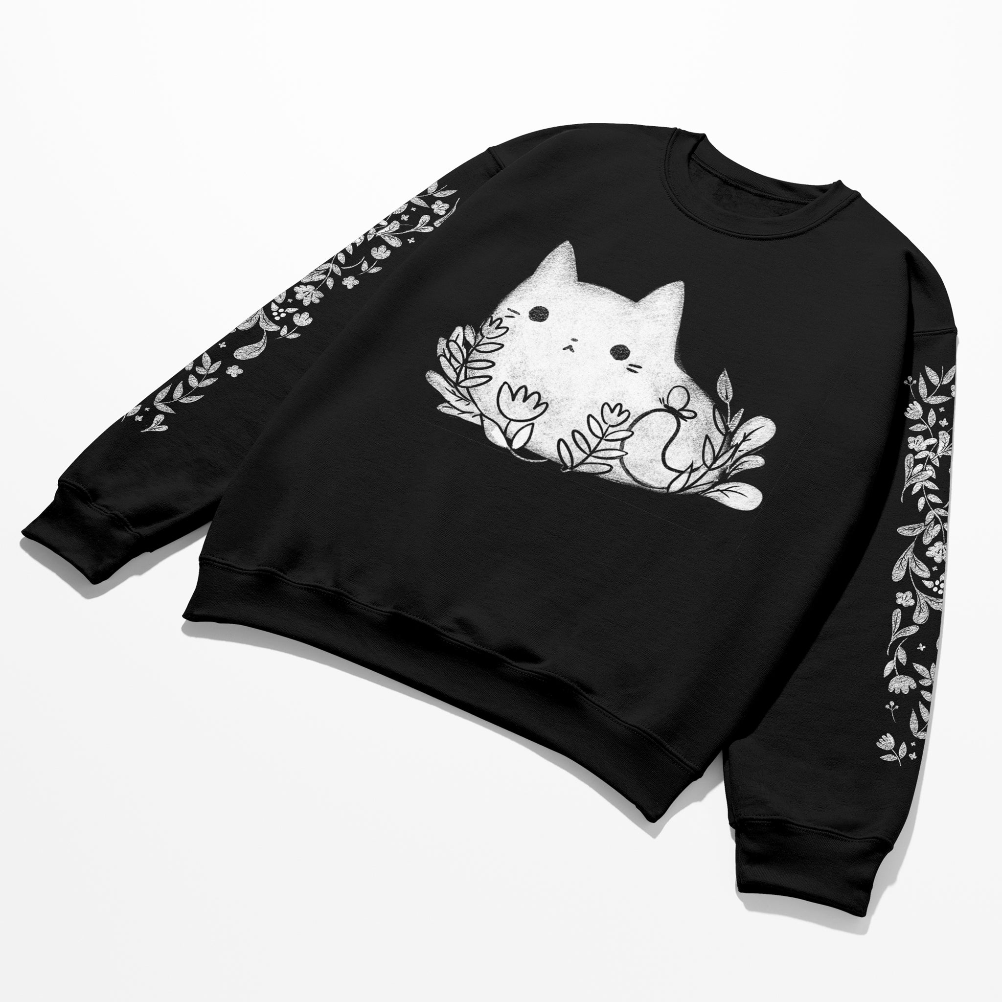Classy White Ghost Plant Cat Cute Sweater