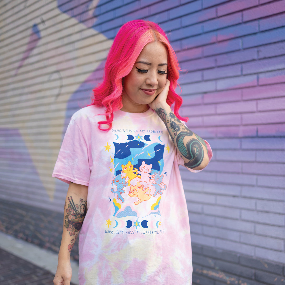 Dancing With My Problems funny cat shirt