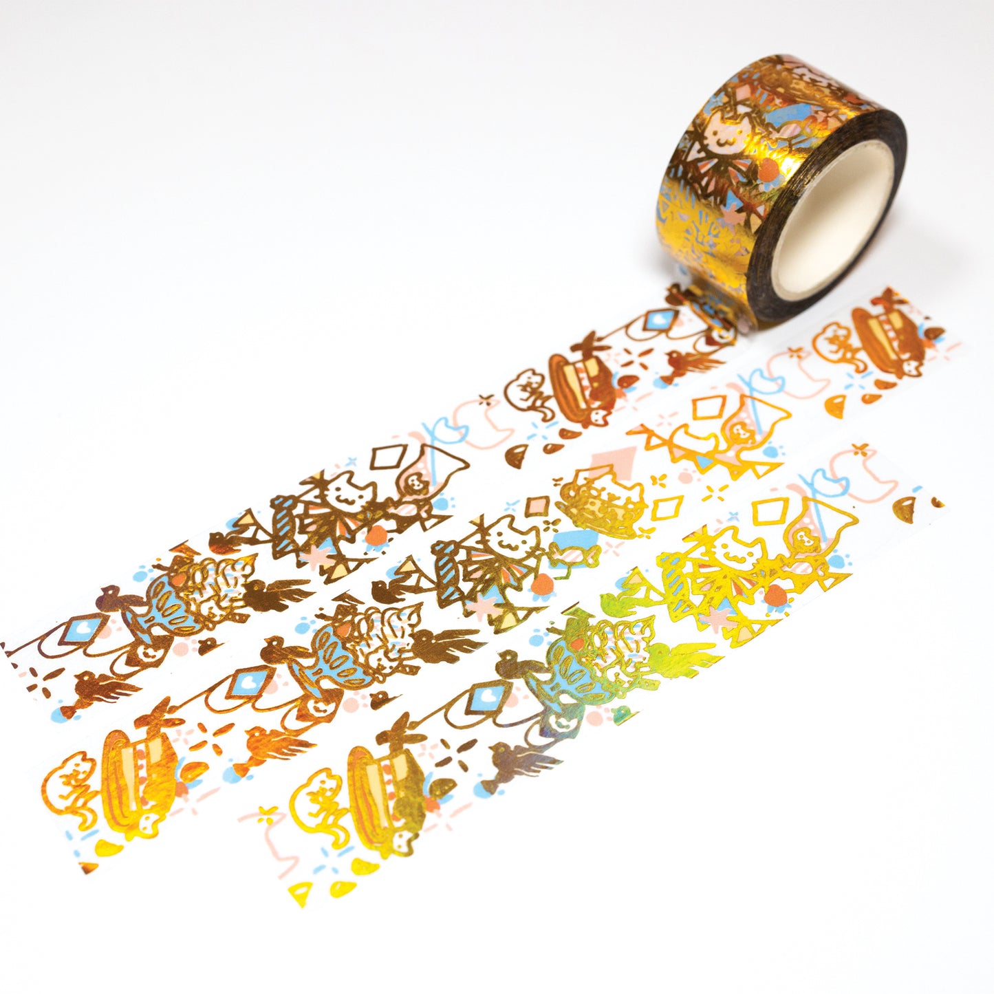 Cat cafe dessert gold foil clear washi decorative tape by MILQ